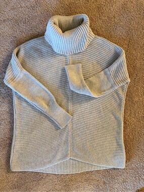 Rachel Zoe Grey Turtleneck Ribbed Knit Sweater XS (Oversized fit or Maternity)